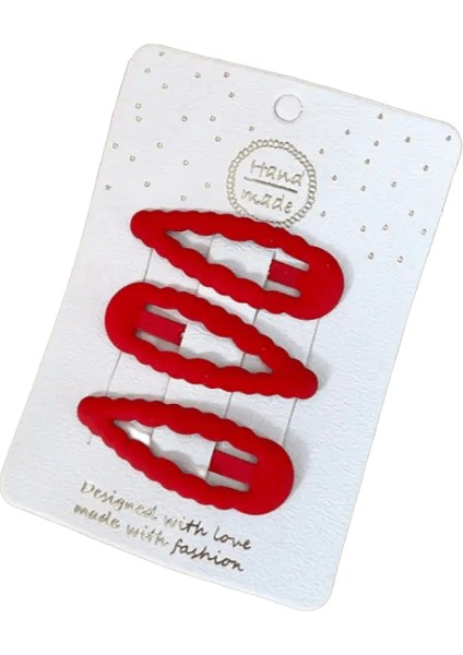 3pcs/set Kadınlar Kızlar Sevimli Saç Klipleri Kırmızı Kalp Yıldızı Geometrik Saç Tokaları Tatlı Patlama Ettes Noel Yeni Yıl Saç Aksesuarları Renk: Dalga (Yurt Dışından)