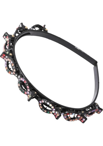 Çift Katmanlı Bantlar Klipli Saç Bantları Moda Plastik Örgülü Kafa Bandı Punk Yeni Örgü Kadın Şapkalar Saç Aksesuarları Pearlcolor: B156 Çok Renkli (Yurt Dışından)