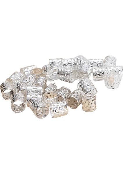 10/30PCS 10X12MM Küçük Gümüş Altın Kaplama Saç Halkası Örgü Dreadlocks Delik Mikro Boncuklar Ayarlanabilir Manşet Klipsli Saç Örgüsü Stylingcolor: Altın 10 Adet (Yurt Dışından)