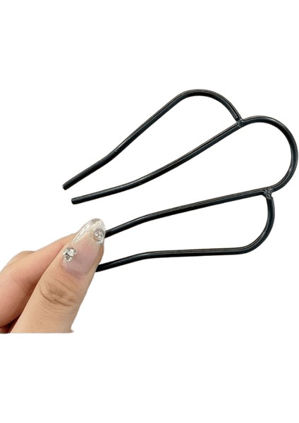 Siyah U Şekilli Saç Çatal Klipsi Kadınlar Için Saç Pimi Taraklar Dağınık Topuz Saç Tokaları Klips Yan Taraklar Sopa Basit Saç Şekillendirme Araçları Metal Renk: Yeni Klip 1pc-1 (Yurt Dışından)
