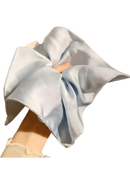1pc Düz Renkli 18CM Elastik Saç Aksesuarları Ekstra Büyük Saç Çırpınıyor Büyük Boy Saç Halı Saten Saç Halkası At Kuyruğu Hol Renk: Açık Mavi (Yurt Dışından)