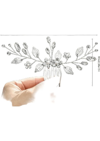 Kristal Inci Saç Klipsli Pim Alaşımlı Yaprak Saç Tarağı El Yapımı Kafa Bandı Tiara Kadınlar Için Gelin Düğün Saç Aksesuarları Mücevheril Renk: Stil 1 (Yurt Dışından)