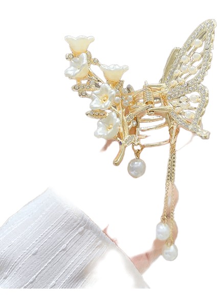 Püskül Inci Saç Pençesi Kırmızı Çiçek Festivali Kızlar Için Kız Pony Kuyruğu Saç Klipleri Yengeç Kadın Moda Aksesuarları Hediye Scolor: A9 (Yurt Dışından)