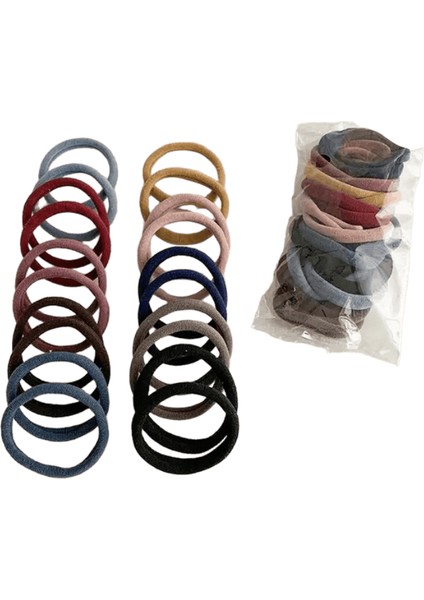 20PCS Dikişsiz Paket Yüksek Kauçuk Bant Elastik Saç Kravat Kadın Temel Çok Yönlü Scrunchie Kafa Bandı Kadın Saç Aksesuar Metal Renk: 3 20PCS Morandi (Yurt Dışından)