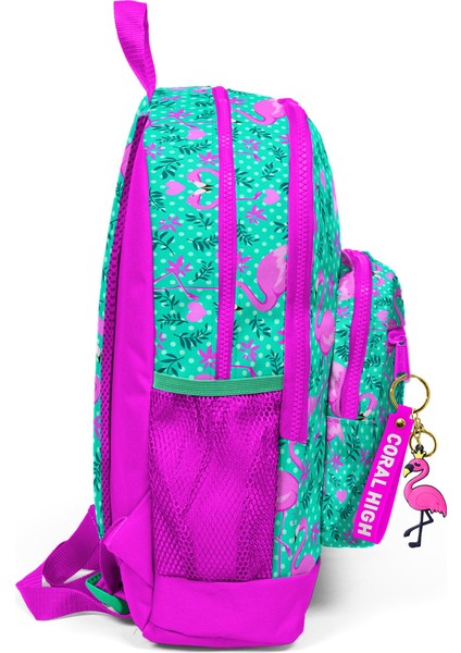 Kids Dört Bölmel Flamingo Desenli Ilkokul Çantası USB Şarjlı Kulaklık Çıkışlı 23812 fırsatları