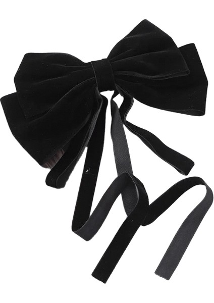 Yay Velvet Ettes Kadın Mizaç At Kuyruğu Saçkopu Saç Klipli Kızlar Siyah Kırmızı Şerit Saç Klip Moda Saç Aksesuarları: 0465D (Yurt Dışından)