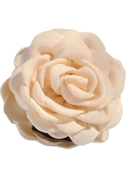 16 Renk Ter Orta Boy Pamuklu Kumaş Gül Çiçek Saç Pençe Klipleri Kadınlar Için Korean Ctach Köpekbalığı Kelepçe Saç Aksesuarları 2024 Renk: Bej (Yurt Dışından)