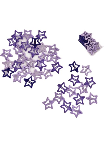 10/50PCS Renkli Kawaii Star Ettes Y2K Tatlı Kızlar Bb Solid Star Hairclips Metal Snap Clip Headdress Saç Takı Hediyeleri Renk: Mor Rastgele/boyut: 10 Pcs (Yurt Dışından)