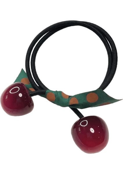 Kızlar Için Sevimli Kiraz Elastics Saç Bağları Renkli Polka Dot Yay Saç Halat At Kuyruğu Tutucu Kadındaş Için Saç Aksesuarları: A (Yurt Dışından)