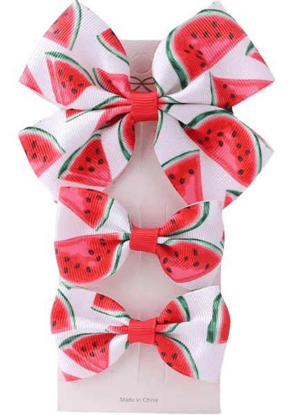 3 Pcs/set Kızlar Sevimli Karpuz Baskı Bowknot Saç Klips Çocuklar Güzel Renkli Saçkoplar Kenar Menzilli Çocuklar Yaz Saç Aksesuarları Kol: 3482-3 (Yurt Dışından)