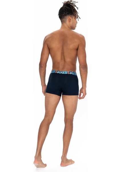 Lisanslı %95 Pamuklu Erkek Boxer 3'lü Paket / Lacivert - Saks Mavi - Sarı modelleri