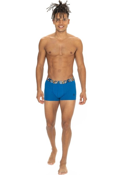 Lisanslı %95 Pamuklu Erkek Boxer 3'lü Paket / Lacivert - Saks Mavi - Sarı fırsatları