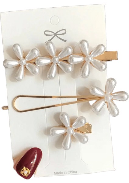 Simüle Edilmiş Inci Ettes Boncuklu Geometrik Kadınlar Saç Kip Saç Tartıları Saç Aksesuarları Kız Mücevher Moda Saç Pimleri Metal Renk: S5 (Yurt Dışından)