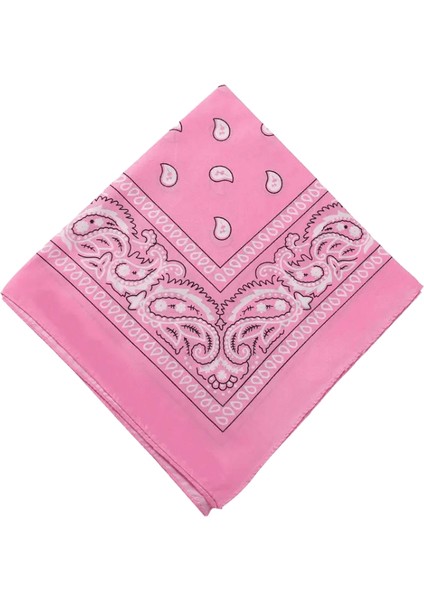 Hip Hop Kadınlar Bandana Eşarp Kızlar Çocuklar Punk Square Bandanas Mezar Moda Bohemian Baş Eşarp Kafa Bantları Saç Aksesuarları Renk: Pembe (Yurt Dışından)