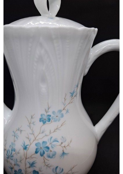 Jammet Seignolles Büyük Boy Porselen Demlik Antika Pot Zarif Mavi 1l fiyatları