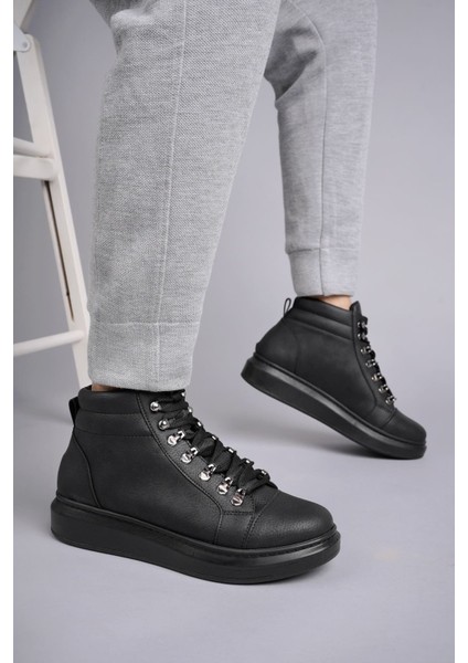 J206 Ottawa Bağcıklı Cilt Erkek Günlük Spor Bot St Siyah