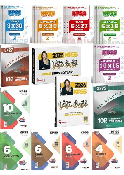 Hoca Kafası 2026 Kpss Vatandaşlık Video Ders Notları+Soru Bankası Seti+69 Deneme