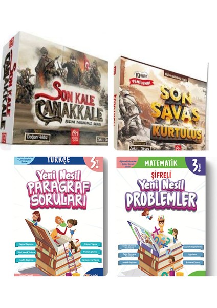 3. ve 4.sınıflar Için Son Kale Çanakkale ve Son Savaş Kurtuluş Hikaye ve Yeni Nesil Paragraf-Problemler