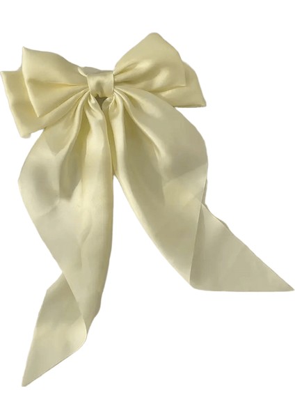 Yay Şerit Saç Klipleri Kadınlar Için Bowknot Ettes Kızlar Katı Leke At Kuyruğu Klips Kafa Bandı Saç Aksesuarları Başlık Hediyesi Metal Renk: 1-Bej (Yurt Dışından)