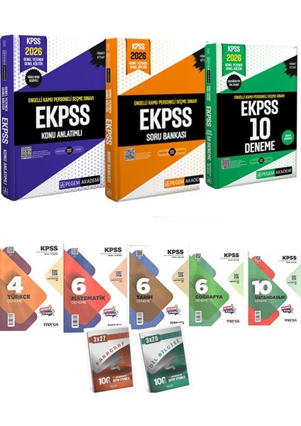 Pegem 2026 E-Kpss Engelli Kamu Personeli Seçme Sınavı Konu+Soru+Deneme (Ortaöğretim-Ön Lisans)
