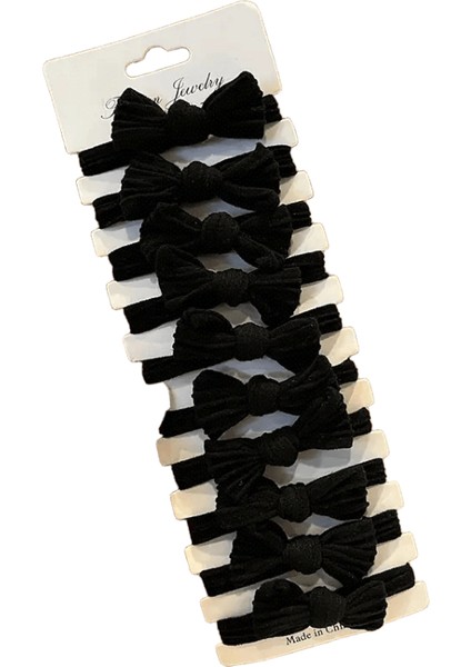 10PCS/SET Yeni Tatlı Bowknot Saç Bandı Scrunchies Bayan Kızlar Basit Siyah Elastik Saç Halatları At Kuyruğu Tutucu Saç Aksesuarları: B Karışık (Yurt Dışından)