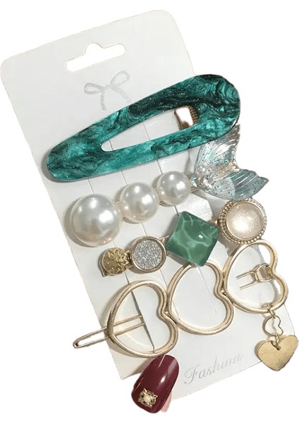 2022 Inci Kristal Akrilik Saç Klipleri Kadınlar Için Ayarla Retro Geometrik Ettes Saçkop Kız Saç Aksesuarları Moda Jewelrymetal Renk: Set 29 (Yurt Dışından)