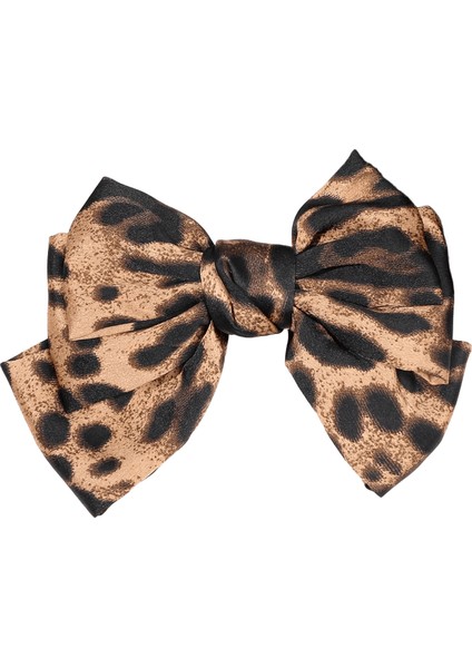 1pcs Ipeksi Saten Saç Yayları Saç Klipsli Leopar Baskı Saç Kurdele At Kuyruğu Tutucu Aksesuarlar Slaytlar Kadınlar Için Metal Klipsler Kızlar: Stil B (Yurt Dışından)