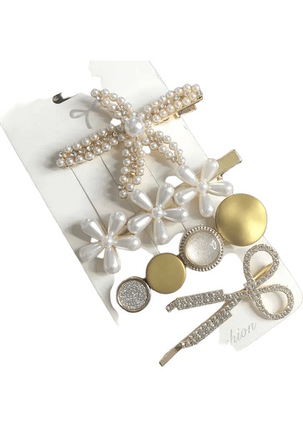 Yeni Moda 3/4pcs Set Set Inci Saç Klipsi Kadınlar Için Kore Saçkopu Geometrik Kristal Saç Ettes Kız Saç Aksesuarları Saç Türü Renk: Set 11 (Yurt Dışından)