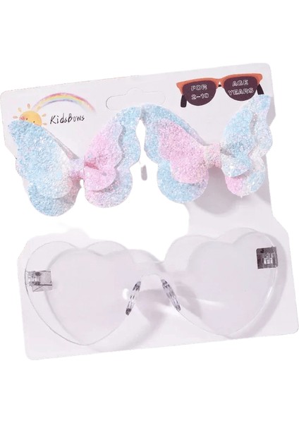 Moda Köpüklü Saç Klipli Kalp Şekli Güneş Gözlükleri Set Saç Aksesuarları Dalga Noktası Çocuk Saç Kalemleri Kızlar Başlık Renk: 3992-18 (Yurt Dışından)