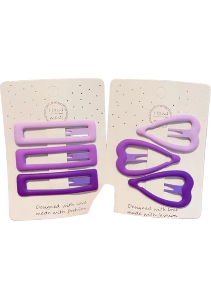 2023 Yeni 3 Pc/set Çocuklar Sevimli Mor Pembe Geometrik Yıldızlar Kalp Saç Klipler Bebek Kız Tatlı Saçkoplar Çocuk Saç Aksesuarları Renk: Mix 2-6 Pcs (Yurt Dışından)