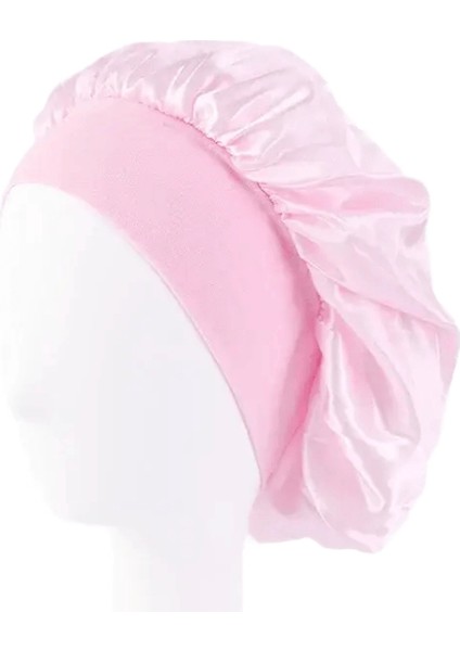 Yeni Kadınların Saten Saten Katı Geniş Kartlı Uyku Şapkası Unisex Head Sarma Elastik Bant Kapağı Saç Bakım Bonnet Gece Şapkası Bonnet De Nuit Renk: Pembe (Yurt Dışından)