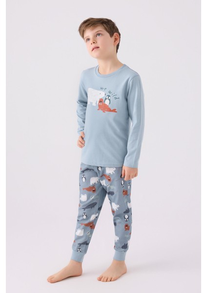 Erkek Çocuk Yeşil Pijama Takımı