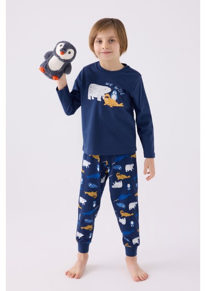 Erkek Çocuk Mavi Pijama Takımı