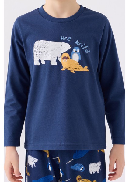 Erkek Çocuk Mavi Pijama Takımı modelleri