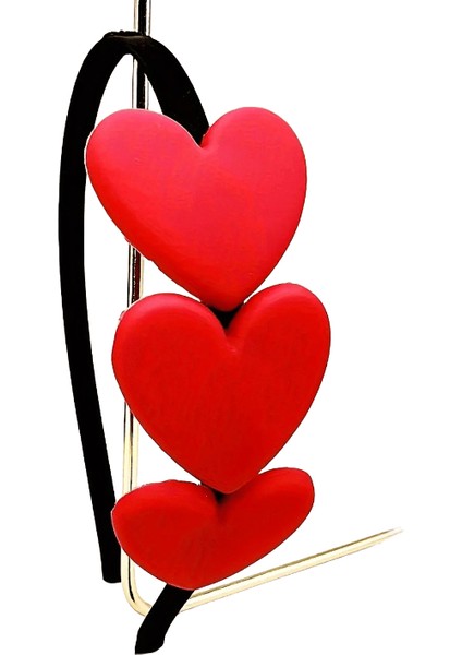 Kırmızı Sevgi Dolu Kalp Saçı Dekor Kafa Bandı Kafa Çemberleri Saç Aksesuarları Yeni Yıl Noel Doğum Günü Hediyesi: Kırmızı (Yurt Dışından)