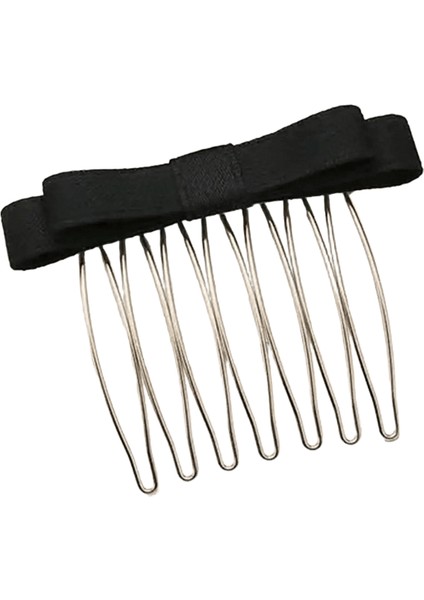 Koreli Takılan Tarak Bow Saçlı Taranma Saç Klipsi Çok Yönlü Basit Basit Anti-Kaymaz Kıvırma Patlama Yan Klips Üst Klips: Siyah (Yurt Dışından)