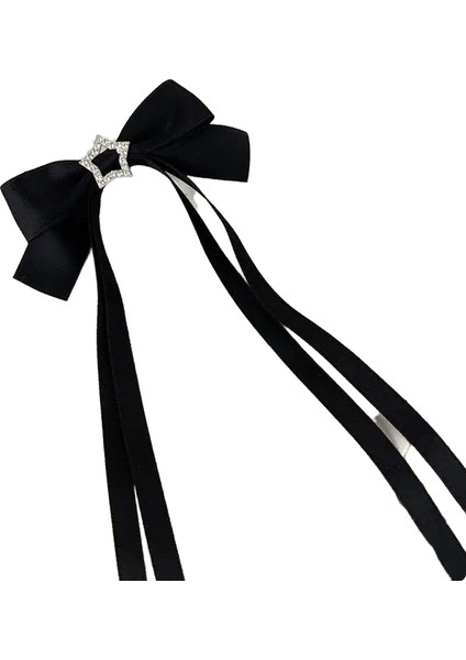 1/2pcs Yıldız Bowknot Saç Klipleri Kızlar Için Kawii Ettes Sevimli Saç Aksesuarları Çocuklar Renkli Kurdele Kadın Saç Tokaları Saç Sapı Sıcak Renk: 1pcs-Siyah/boyut: Yaklaşık 26CM (Yurt Dışından)