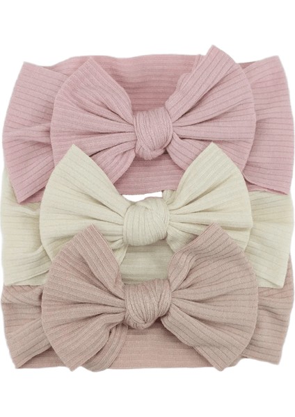 3pcs/lot Örgü Bebek Kafa Bandı Yay Yenidoğan Elastik Yumuşak Naylon Kafa Bantları Için Kız Bebek Türban Bebek Saç Aksesuarları Çocuk Başlık Renk: A2 (Yurt Dışından)