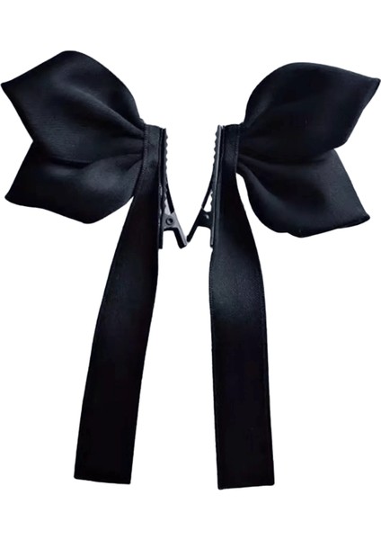 Sevimli 9cm Mavi Siyah Yay Saç Saç Saç Yan Klipler Kadınlar Için Kızlar Kpop Saç Aksesuarları Için Tatlı Şerit Ette Meapwear Renk: Siyah (Yurt Dışından)