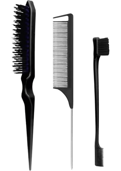 3 Adet Saç Şekillendirici Tarak Seti Teasing Saç Fırçası Üçlü Teasing Tarak Sıçan Kuyruğu Taraklar Kenar Fırçası Saç Kuyruğu Araçları Örgü Aracı Döngürenk: Gül Kırmızı (Yurt Dışından)