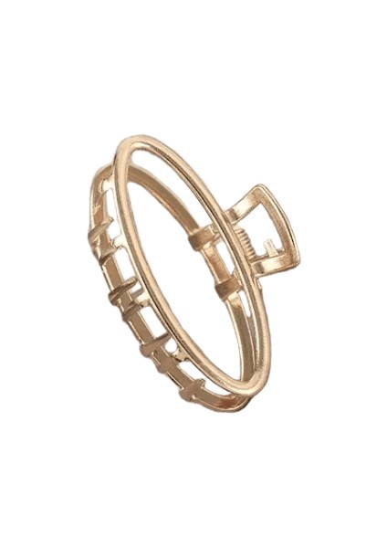 Koreli Metal Saç Klipsi Pençe Kelepçesi Yüksek Kaliteli Altın Içi Boş Geometrik Saç Pençe Klipsi Kenar Girek Kız Kadın Saç Aksesuarları Renk: Elipse (Yurt Dışından)