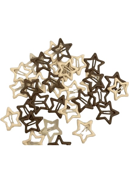 10/50PCS Renkli Kawaii Star Ettes Y2K Tatlı Kızlar Bb Solid Star Hairclips Metal Snap Clip Headdress Saç Takı Hediyeleri Renk: Kahve Rastgele/boyut: 10 Adet (Yurt Dışından)