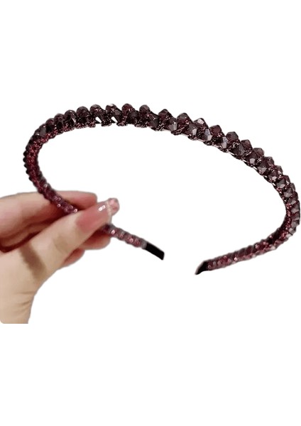 Moda Kristal Çerçeve Başlık Kadınlar Kafa Bant Kızlar Vintage Saç Bantları Saç Bandı Kasnağı Düğün Partisi Saç Aksesuarları Renk: Mor (Yurt Dışından)
