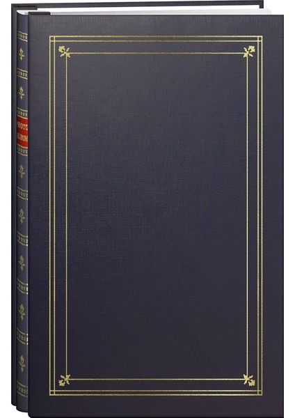 Photo 200-POCKET Post Bound Bay Mavi Suni Deri Fotoğraf Albümü Altın Vurgulu 4 x 15 cm Baskılar Için