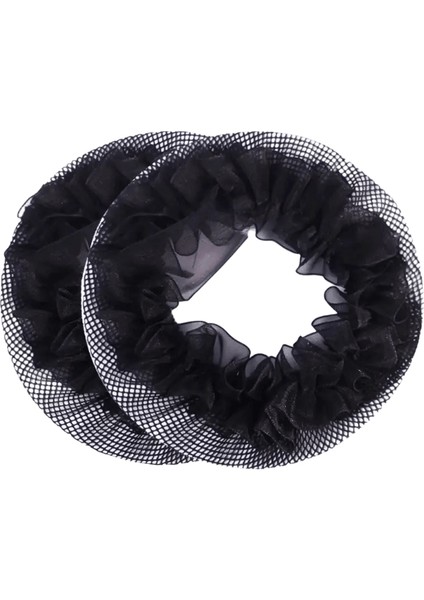 Renkli Dantel Saç Ağı Yetişkinleri Çocuklar Elastik Basit Kafa Balesi Bale Dans Paten Nefes Alabilen Kafa Bandı Moda Saç Aksesuarları Renk: Siyah 2pcs (Yurt Dışından)