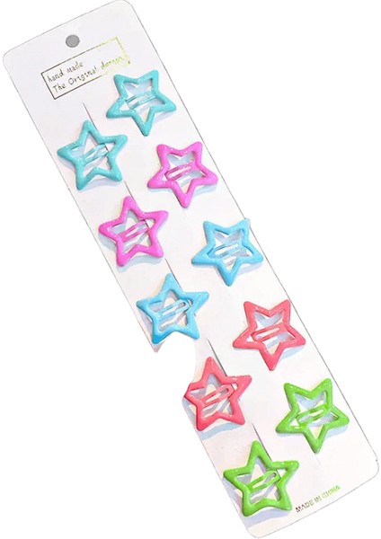 10PCS/SET Sevimli Renkli Yıldız Waterdrop Şekil Saç Klipleri Çocuklar Için Çocuklar Için Güzel Saç Süslemeleri Çocuklar Saç Aksesuarları Renk: 10PCS Yıldız 5 (Yurt Dışından)