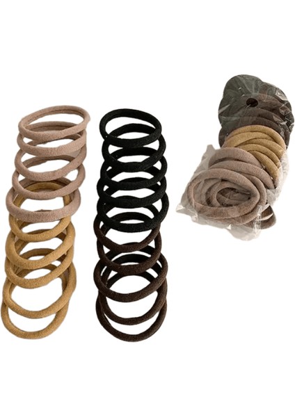 20PCS Dikişsiz Paket Yüksek Kauçuk Bant Elastik Saç Kravat Kadın Temel Çok Yönlü Scrunchie Kafa Bandı Kadın Saç Accessoriemetal Renk: 1 20PCS Siyah (Yurt Dışından)