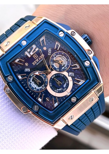 Silikon Kordon Kronometreli Özel Tasarım Kadran 2 Yıl Garantili 5 Atm Erkek Kol Saati Rwd.02