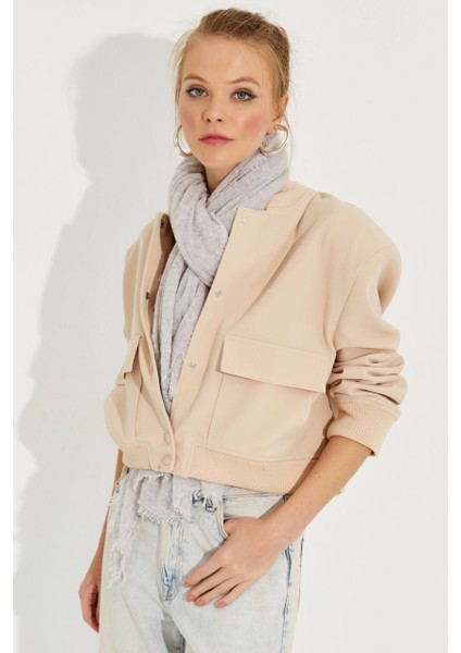 Kadın Vanilya Bomber Ceket QRS8375 fiyatları