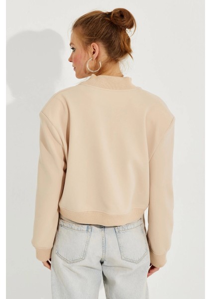 Kadın Vanilya Bomber Ceket QRS8375 fırsatları